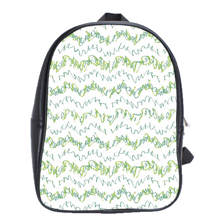 Wavy Linear Seamless Pattern Design  School Bag (XL)