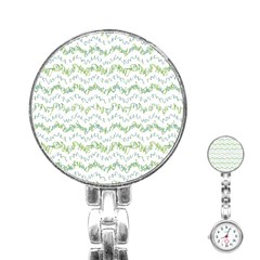 Wavy Linear Seamless Pattern Design  Stainless Steel Nurses Watch by dflcprints