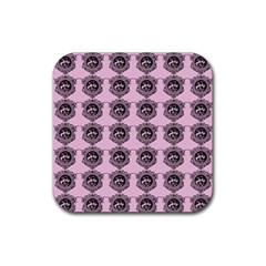 Three Women Pink Rubber Coaster (square) 