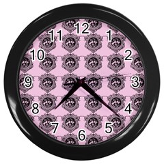 Three Women Pink Wall Clocks (black)