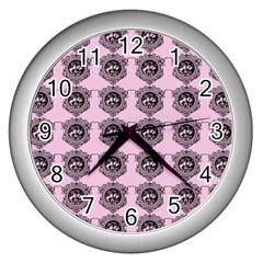 Three Women Pink Wall Clocks (silver) 