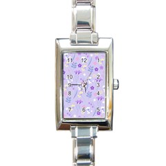 violet,lavender,cute,floral,pink,purple,pattern,girly,modern,trendy Rectangle Italian Charm Watch