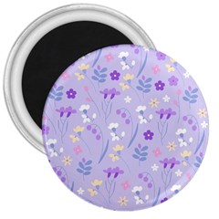 Violet,lavender,cute,floral,pink,purple,pattern,girly,modern,trendy 3  Magnets by NouveauDesign