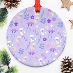 Violet,lavender,cute,floral,pink,purple,pattern,girly,modern,trendy Ornament (round) by NouveauDesign