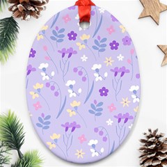 violet,lavender,cute,floral,pink,purple,pattern,girly,modern,trendy Ornament (Oval)