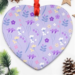 violet,lavender,cute,floral,pink,purple,pattern,girly,modern,trendy Ornament (Heart)