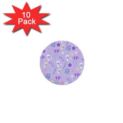 Violet,lavender,cute,floral,pink,purple,pattern,girly,modern,trendy 1  Mini Buttons (10 Pack)  by NouveauDesign