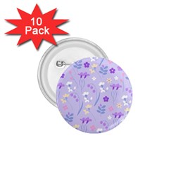 Violet,lavender,cute,floral,pink,purple,pattern,girly,modern,trendy 1 75  Buttons (10 Pack) by NouveauDesign