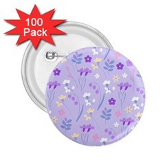 Violet,lavender,cute,floral,pink,purple,pattern,girly,modern,trendy 2 25  Buttons (100 Pack)  by NouveauDesign