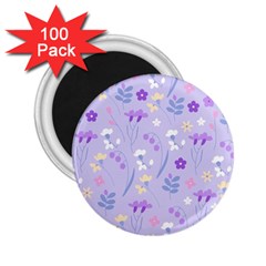 violet,lavender,cute,floral,pink,purple,pattern,girly,modern,trendy 2.25  Magnets (100 pack) 