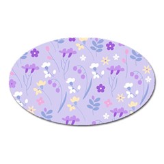 violet,lavender,cute,floral,pink,purple,pattern,girly,modern,trendy Oval Magnet