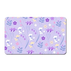 Violet,lavender,cute,floral,pink,purple,pattern,girly,modern,trendy Magnet (rectangular) by NouveauDesign