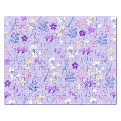 violet,lavender,cute,floral,pink,purple,pattern,girly,modern,trendy Rectangular Jigsaw Puzzl