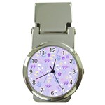 violet,lavender,cute,floral,pink,purple,pattern,girly,modern,trendy Money Clip Watches Front