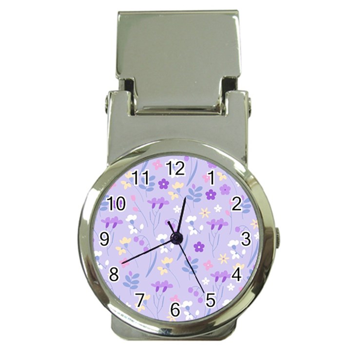 violet,lavender,cute,floral,pink,purple,pattern,girly,modern,trendy Money Clip Watches