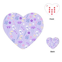 violet,lavender,cute,floral,pink,purple,pattern,girly,modern,trendy Playing Cards (Heart) 