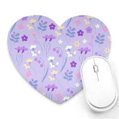 violet,lavender,cute,floral,pink,purple,pattern,girly,modern,trendy Heart Mousepads