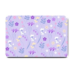 Violet,lavender,cute,floral,pink,purple,pattern,girly,modern,trendy Small Doormat  by NouveauDesign