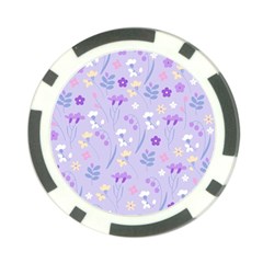 violet,lavender,cute,floral,pink,purple,pattern,girly,modern,trendy Poker Chip Card Guard