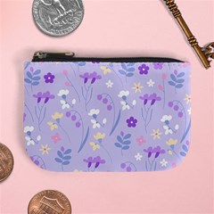 violet,lavender,cute,floral,pink,purple,pattern,girly,modern,trendy Mini Coin Purses