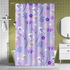 violet,lavender,cute,floral,pink,purple,pattern,girly,modern,trendy Shower Curtain 48  x 72  (Small) 