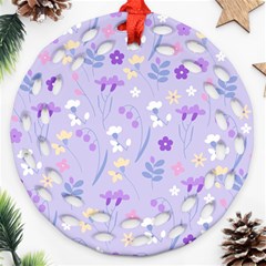 Violet,lavender,cute,floral,pink,purple,pattern,girly,modern,trendy Ornament (round Filigree) by NouveauDesign