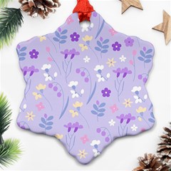 violet,lavender,cute,floral,pink,purple,pattern,girly,modern,trendy Ornament (Snowflake)