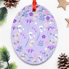 violet,lavender,cute,floral,pink,purple,pattern,girly,modern,trendy Ornament (Oval Filigree)