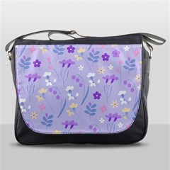 violet,lavender,cute,floral,pink,purple,pattern,girly,modern,trendy Messenger Bags