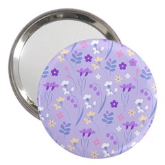 violet,lavender,cute,floral,pink,purple,pattern,girly,modern,trendy 3  Handbag Mirrors