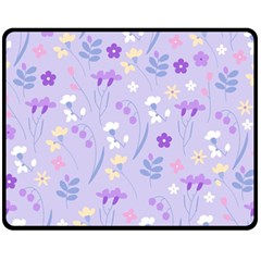 violet,lavender,cute,floral,pink,purple,pattern,girly,modern,trendy Double Sided Fleece Blanket (Medium) 