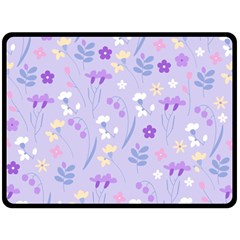 Violet,lavender,cute,floral,pink,purple,pattern,girly,modern,trendy Double Sided Fleece Blanket (large)  by NouveauDesign