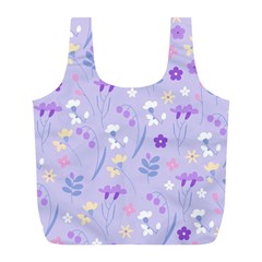 violet,lavender,cute,floral,pink,purple,pattern,girly,modern,trendy Full Print Recycle Bags (L) 