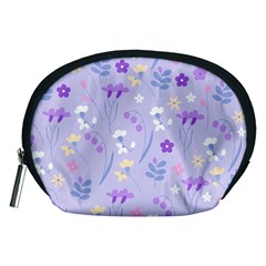 violet,lavender,cute,floral,pink,purple,pattern,girly,modern,trendy Accessory Pouches (Medium) 