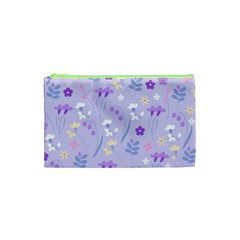 Violet,lavender,cute,floral,pink,purple,pattern,girly,modern,trendy Cosmetic Bag (xs) by NouveauDesign