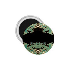 Black,green,gold,art Nouveau,floral,pattern 1 75  Magnets