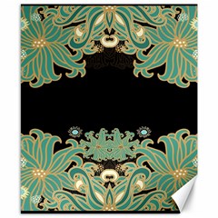 Black,green,gold,art Nouveau,floral,pattern Canvas 8  X 10  by NouveauDesign