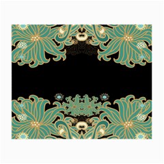 Black,green,gold,art Nouveau,floral,pattern Small Glasses Cloth (2-side) by NouveauDesign