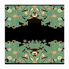 Black,green,gold,art Nouveau,floral,pattern Medium Glasses Cloth (2-side) by NouveauDesign