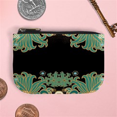 Black,green,gold,art Nouveau,floral,pattern Mini Coin Purses by NouveauDesign