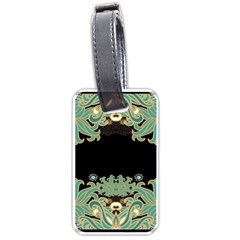 Black,green,gold,art Nouveau,floral,pattern Luggage Tags (one Side)  by NouveauDesign