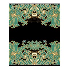 Black,green,gold,art Nouveau,floral,pattern Shower Curtain 60  X 72  (medium)  by NouveauDesign