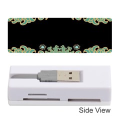 Black,green,gold,art Nouveau,floral,pattern Memory Card Reader (stick) 