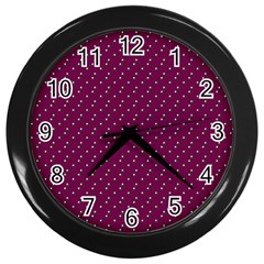 Pink Flowers Magenta Wall Clocks (black) by snowwhitegirl