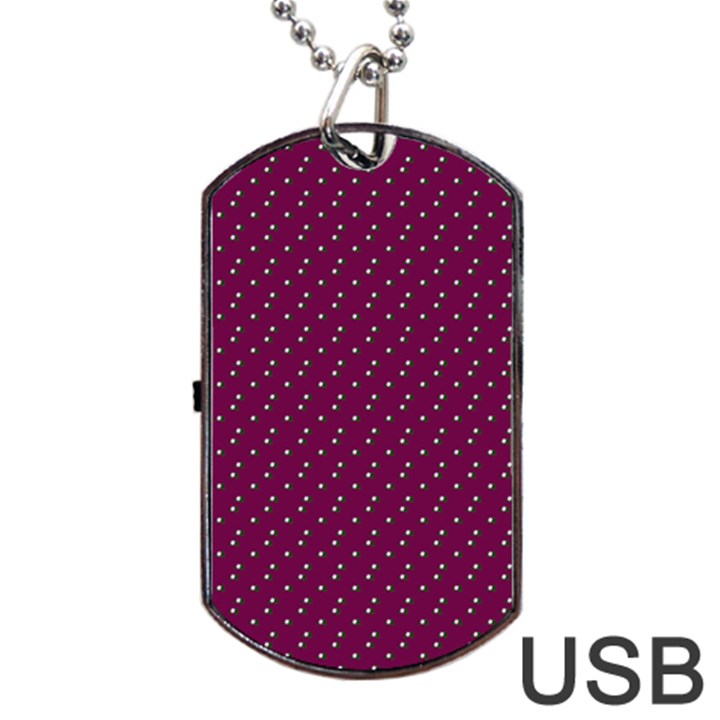 Pink Flowers Magenta Dog Tag USB Flash (Two Sides)