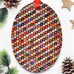 Mosaic Pattern Quilt Pattern Ornament (oval)