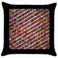 Mosaic Pattern Quilt Pattern Throw Pillow Case (black) by paulaoliveiradesign