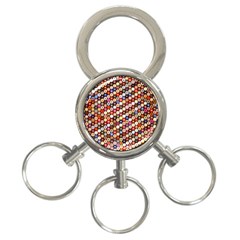 Mosaic Pattern Quilt Pattern 3-ring Key Chain by paulaoliveiradesign