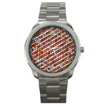 mosaic pattern quilt pattern Sport Metal Watch Front