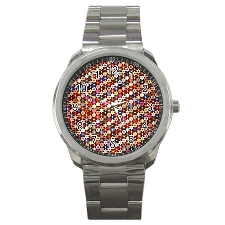 mosaic pattern quilt pattern Sport Metal Watch